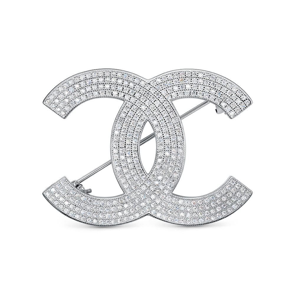 Брошь из серебра с камнем Циркон фото, цены