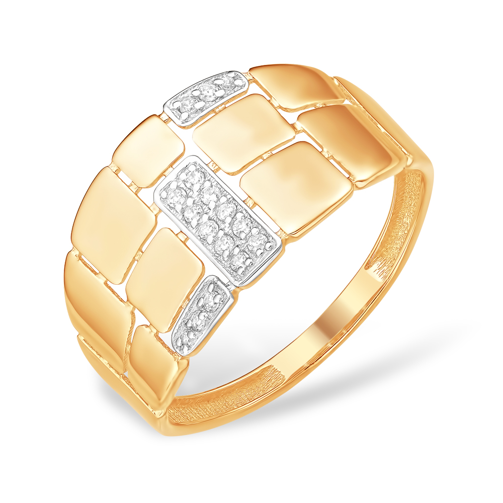 Кольцо из золота с камнем Фианит фото, цены