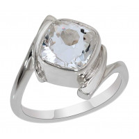Кольцо из серебра с камнем Горный хрусталь фото, цены