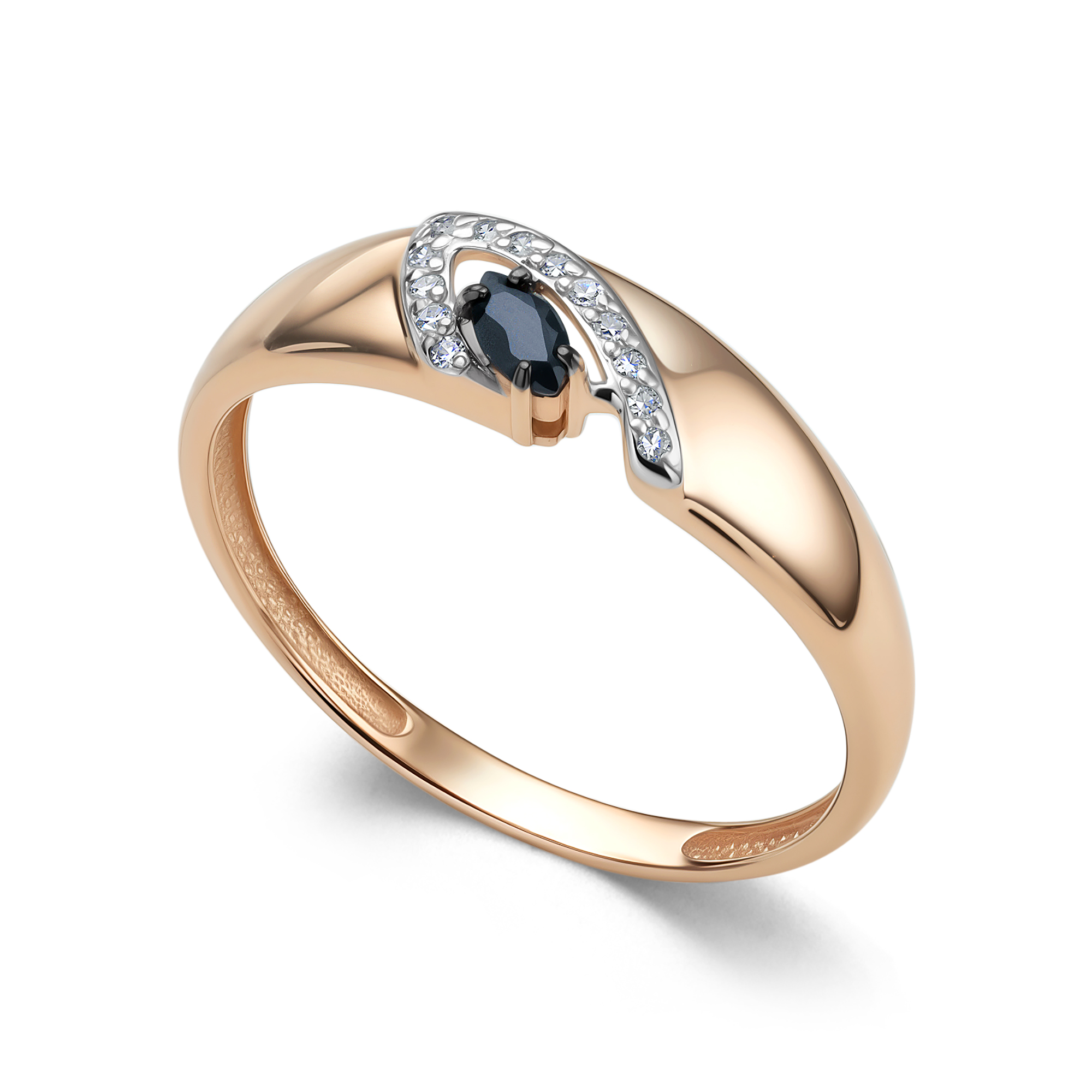 Кольцо из золота с камнем Бриллиант, Сапфир фото, цены