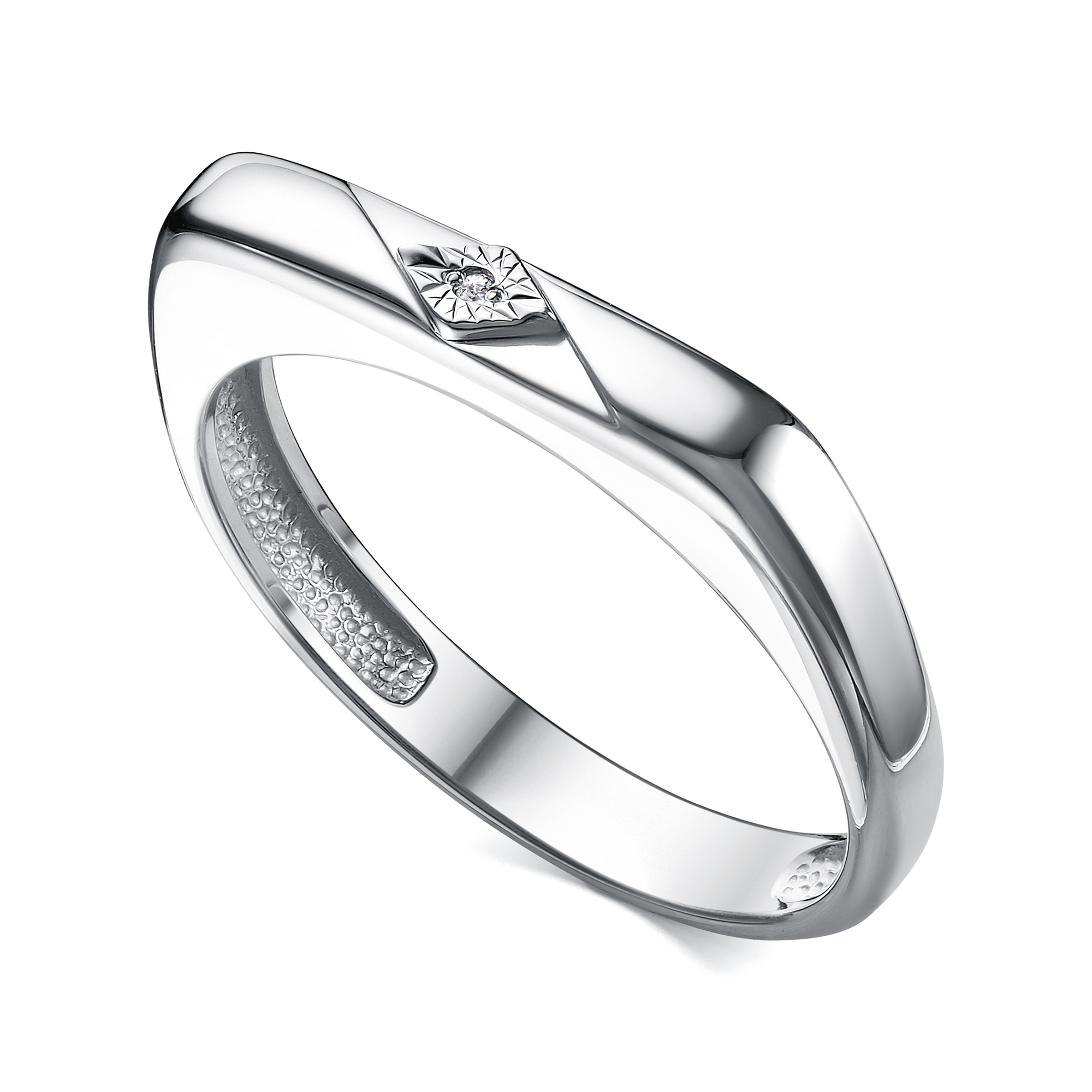 Кольцо из серебра с камнем Бриллиант фото, цены