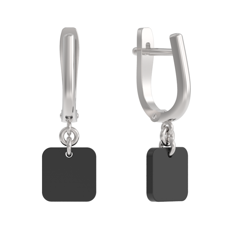 Серьги из серебра с камнем Агат фото, цены