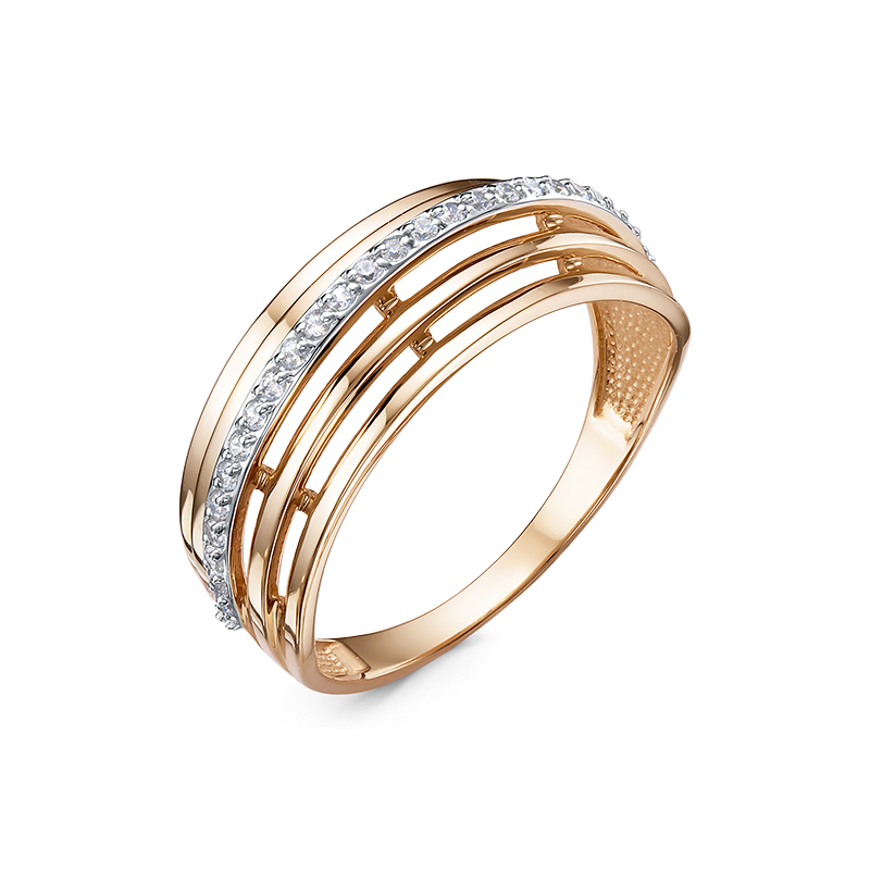 Кольцо из золота с камнем Фианит фото, цены