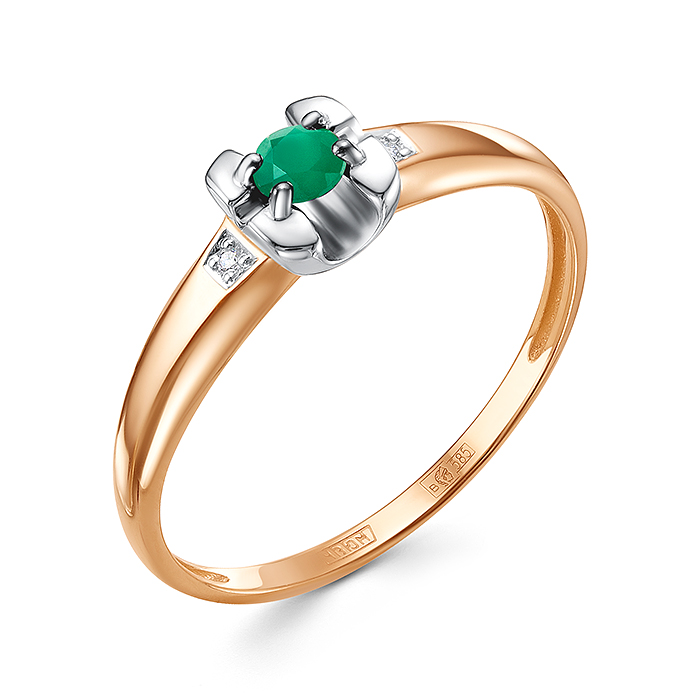 Кольцо из золота с камнем Бриллиант, Изумруд фото, цены