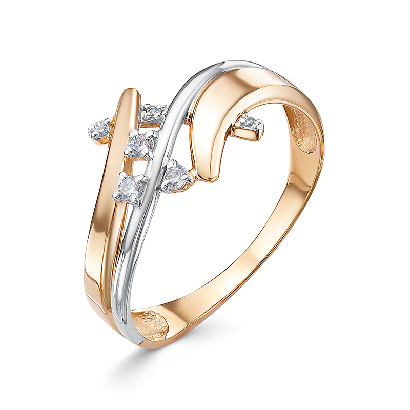 Кольцо из золота с камнем Фианит фото, цены