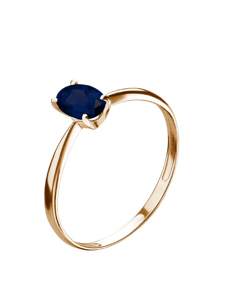 Кольцо из золота с камнем Сапфир фото, цены
