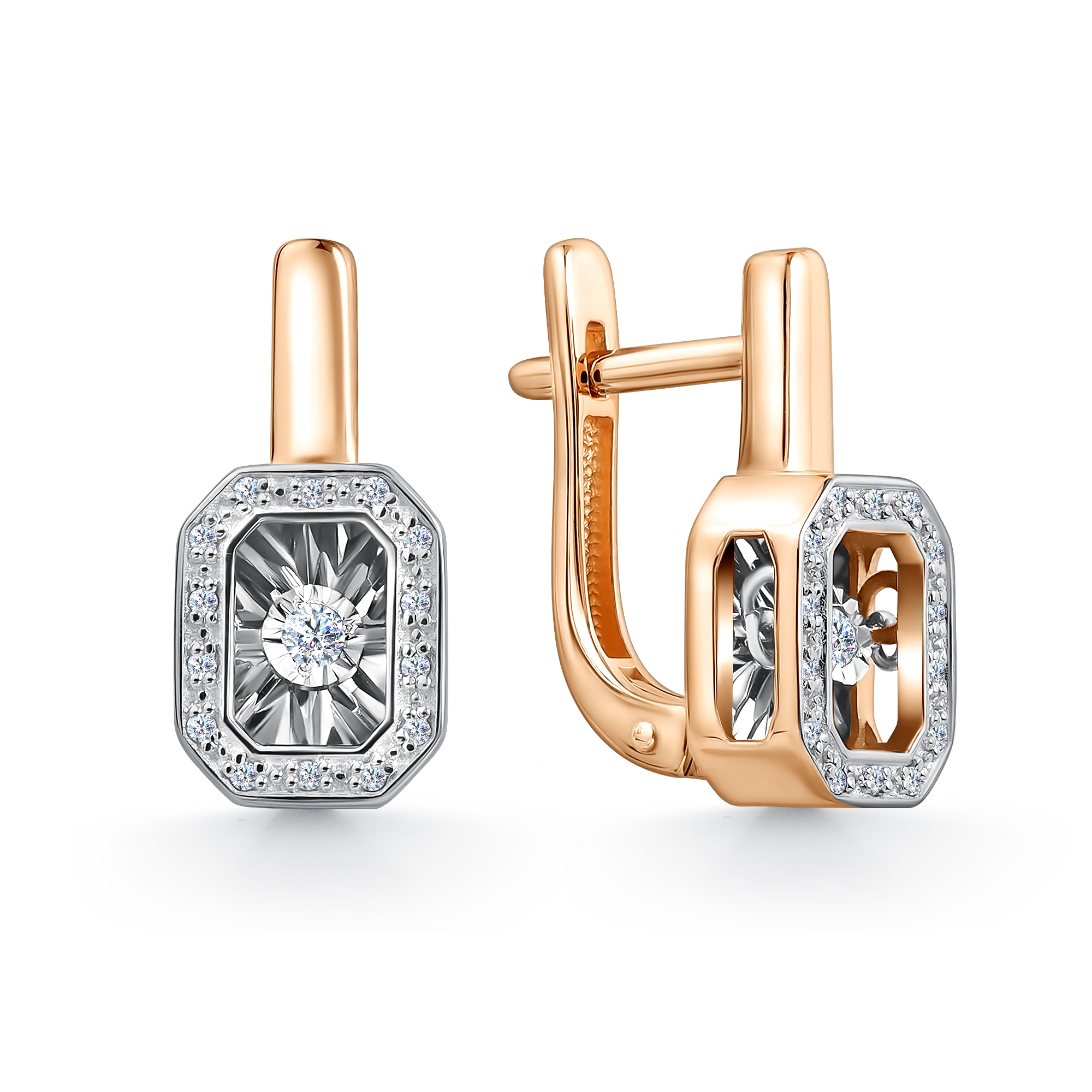 Серьги из золота с камнем Бриллиант,  фото, цены