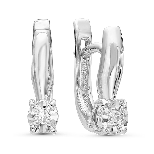 Серьги из золота с камнем Бриллиант фото, цены