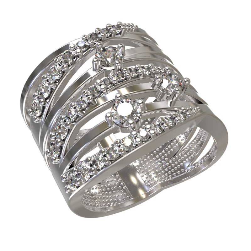 Кольцо из серебра с камнем Фианит фото, цены