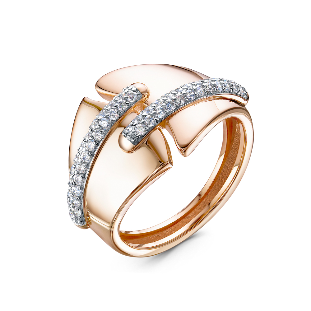 Кольцо из золота с камнем Фианит фото, цены