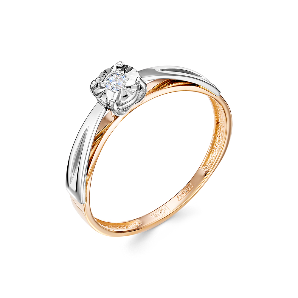 Кольцо из золота с камнем Бриллиант фото, цены