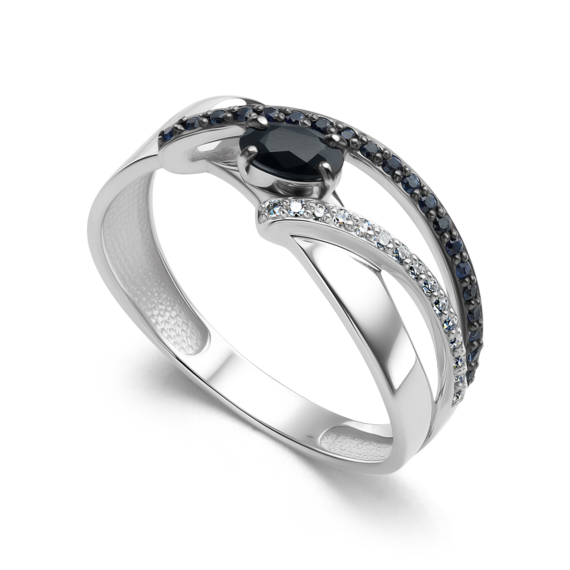 Кольцо из золота с камнем Бриллиант, Сапфир фото, цены