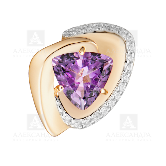 Подвеска из золота с камнем Лондон топаз, Фианит фото, цены