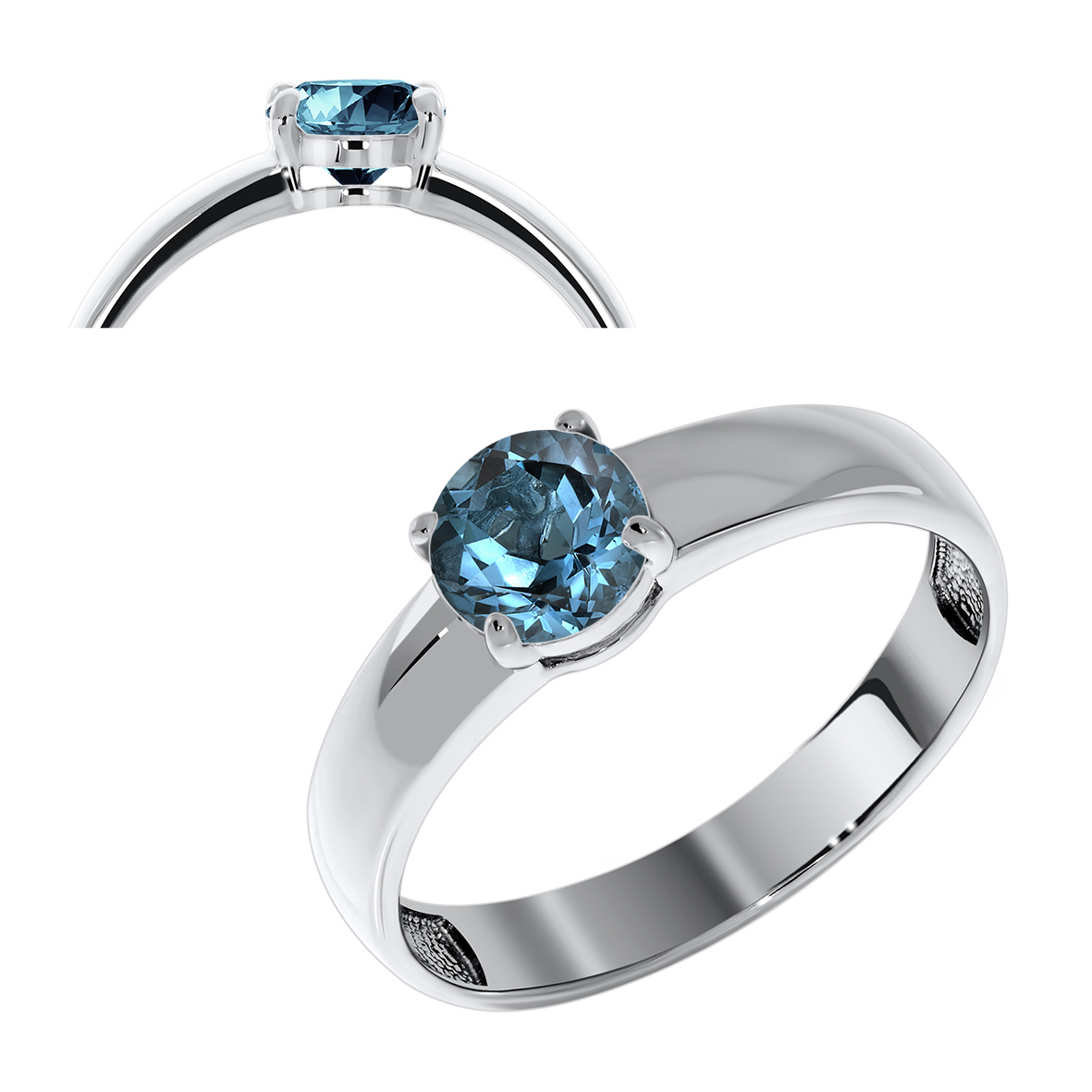 Кольцо из серебра с камнем Топаз фото, цены