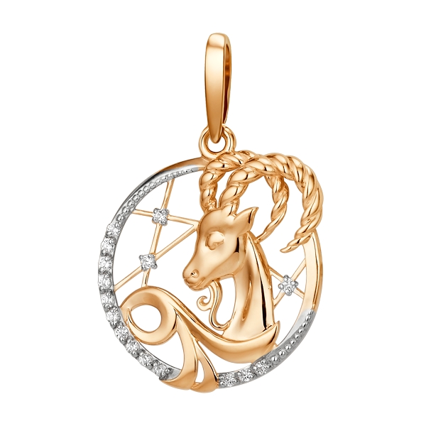 Знак из золота с камнем Фианит фото, цены