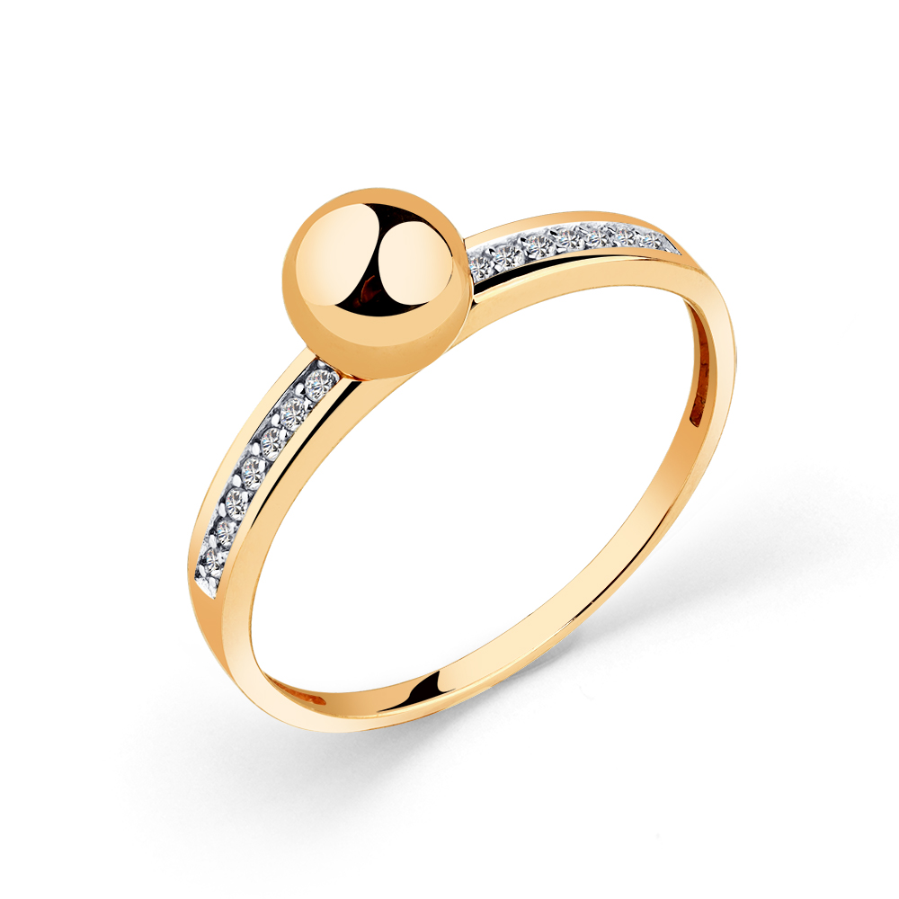 Кольцо из золота с камнем Фианит фото, цены