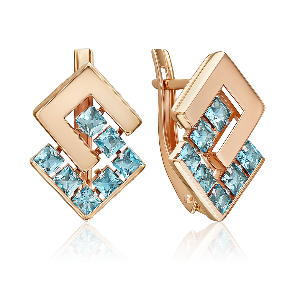 Серьги из золота с камнем Топаз фото, цены