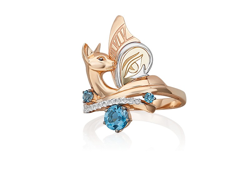 Кольцо из золота с камнем Топаз фото, цены