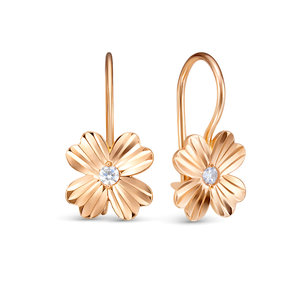 Серьги из золота с камнем Фианит фото, цены