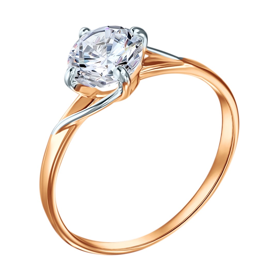 Кольцо из золота с камнем Фианит фото, цены