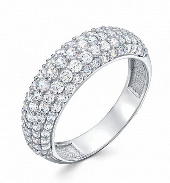 Кольцо из серебра с камнем Фианит фото, цены