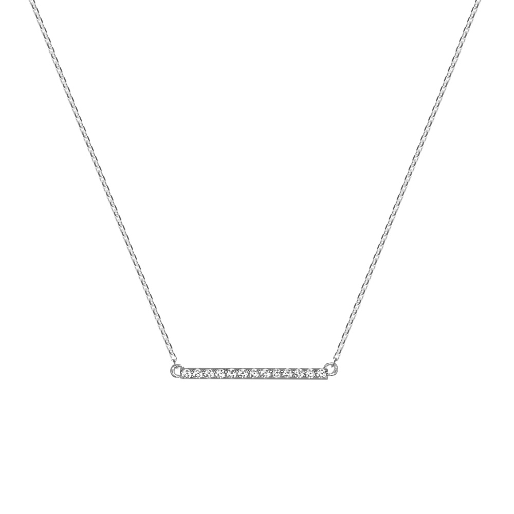 Колье из серебра с камнем Фианит фото, цены