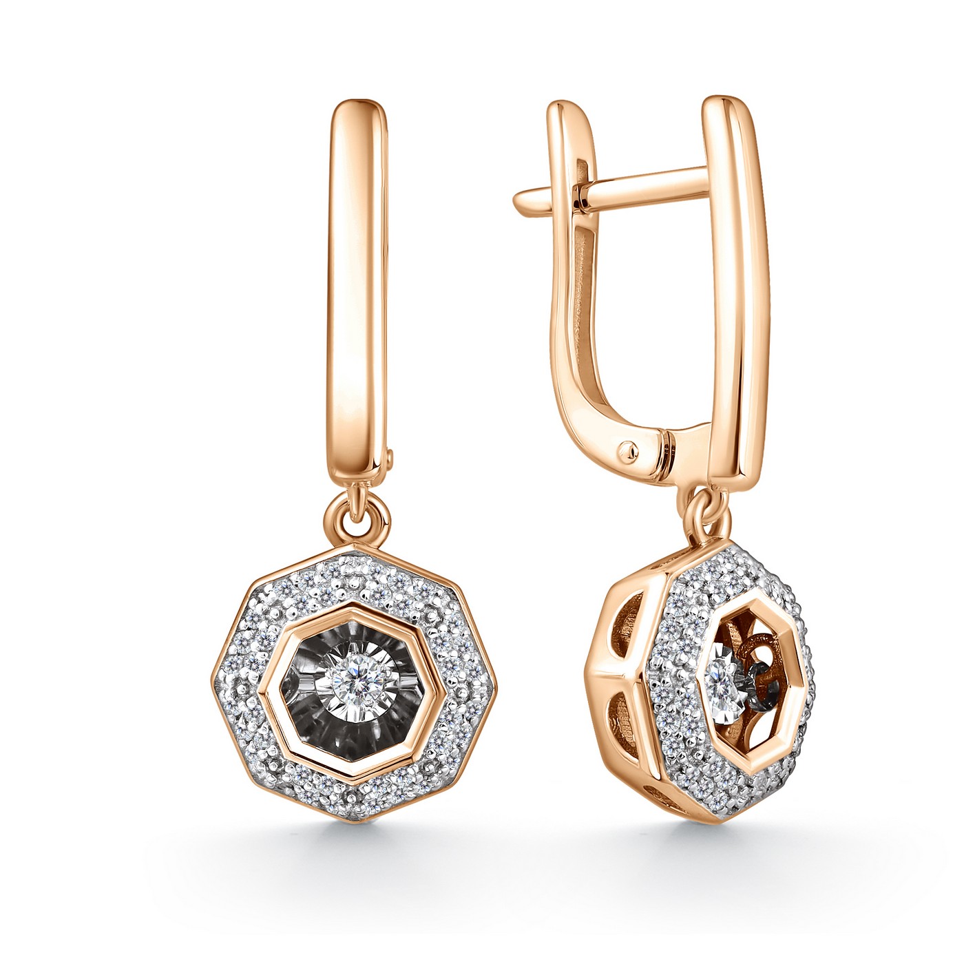 Серьги из золота с камнем Бриллиант,  фото, цены