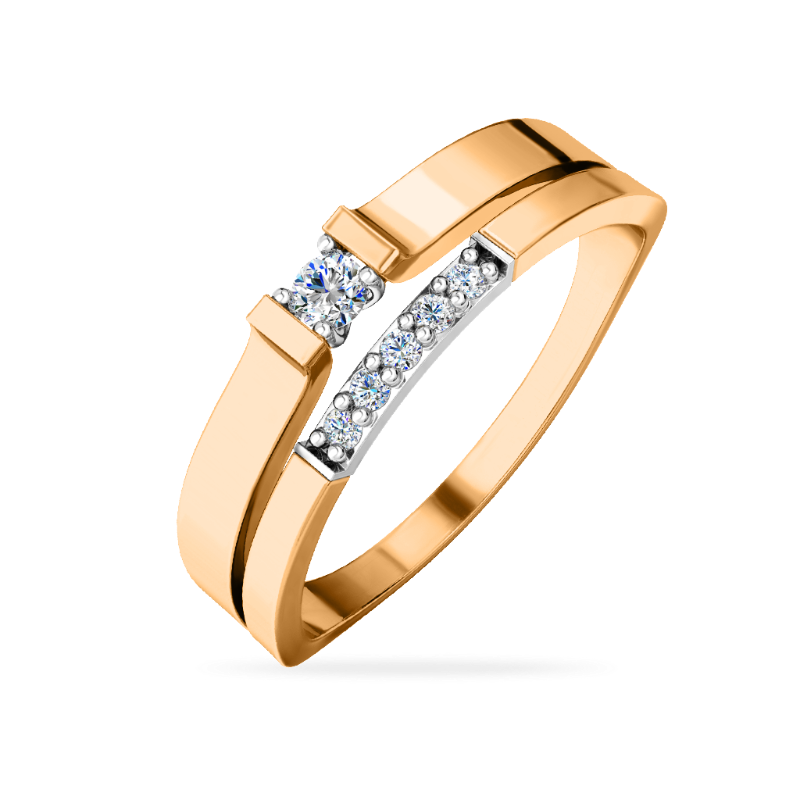 Кольцо из золота с камнем Фианит фото, цены