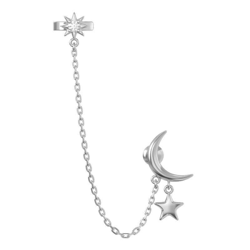 Серьги из серебра с камнем Фианит фото, цены