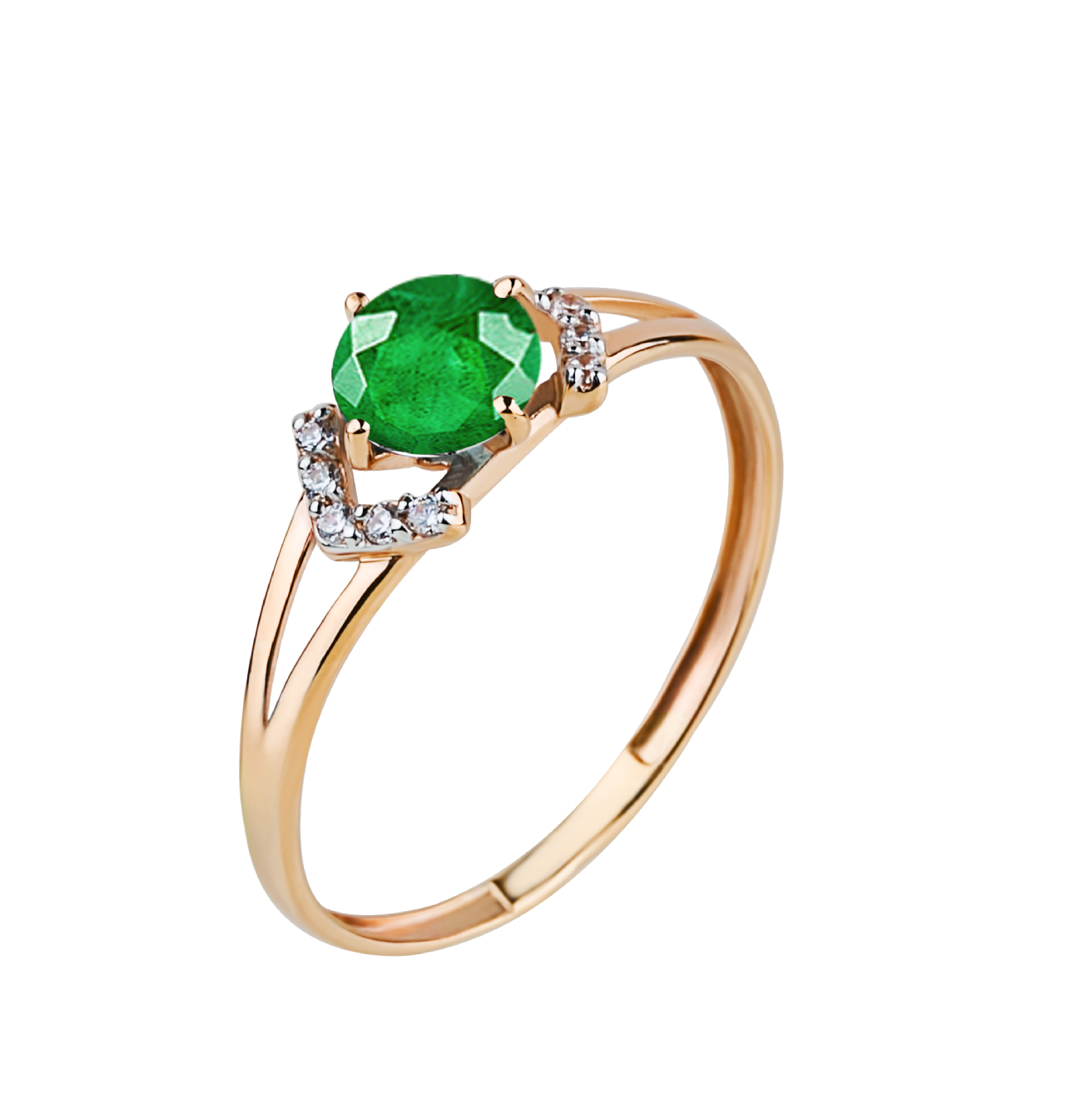 Кольцо из золота с камнем Бриллиант, Изумруд фото, цены