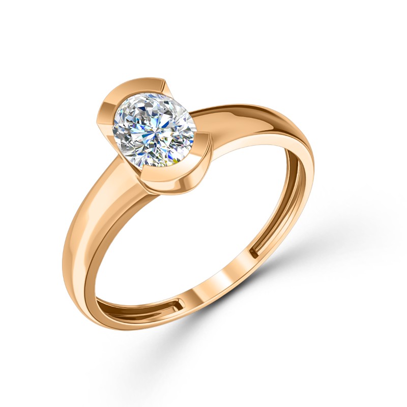 Кольцо из золота с камнем Фианит фото, цены