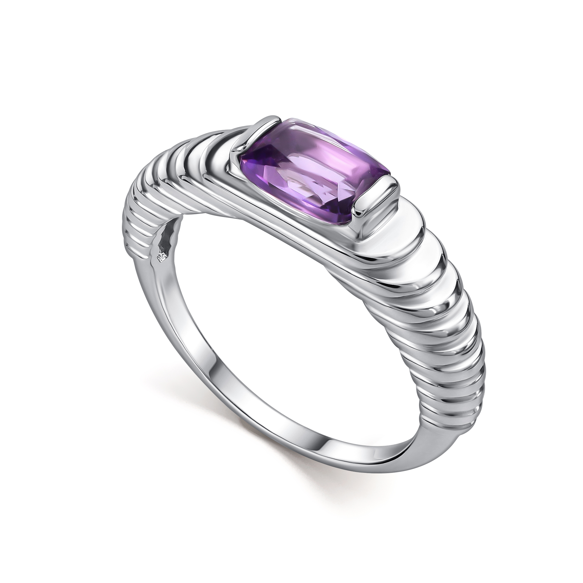 Кольцо из серебра с камнем аметист фото, цены