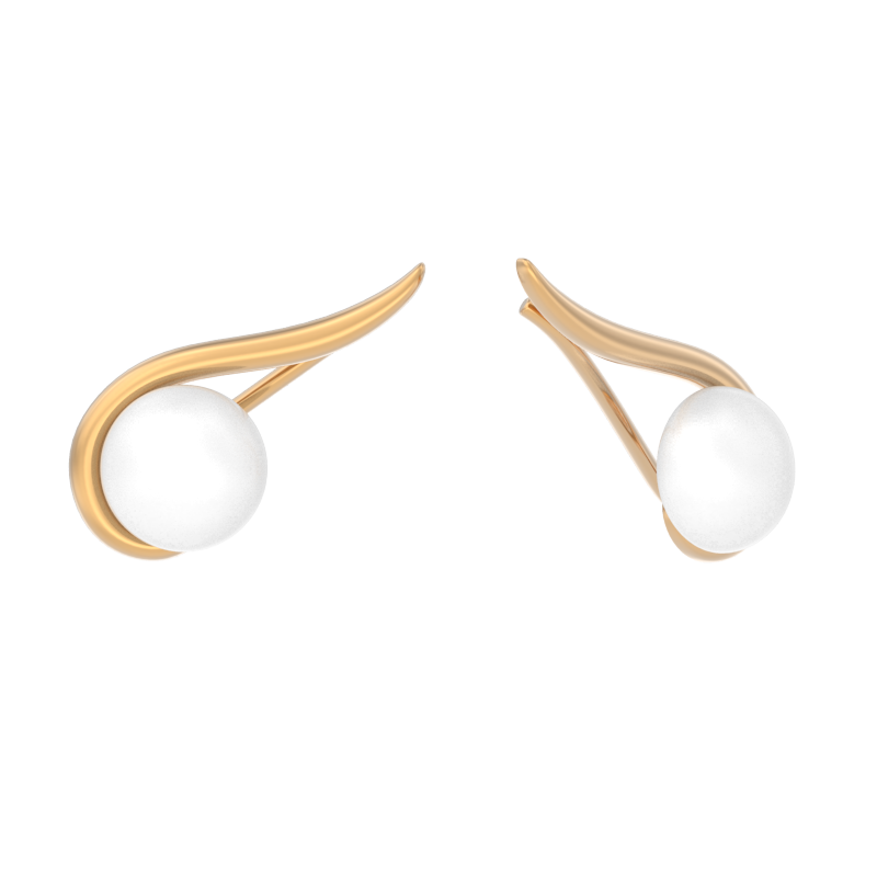 Серьги из золота с камнем Жемчуг фото, цены