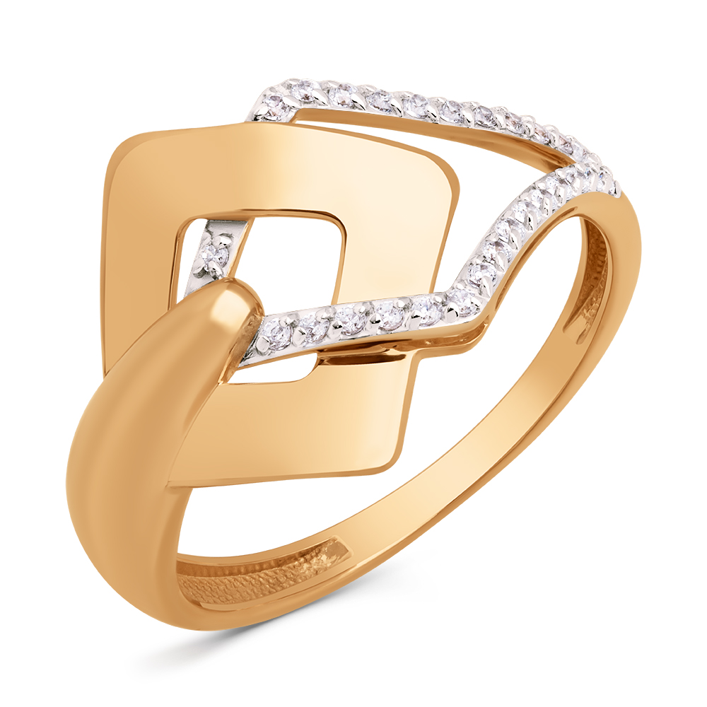 Кольцо из золота с камнем Фианит фото, цены