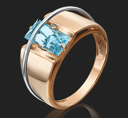 Кольцо из золота с камнем Топаз фото, цены