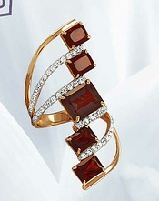 Кольцо из серебра с камнем Фианит, Кварц фото, цены