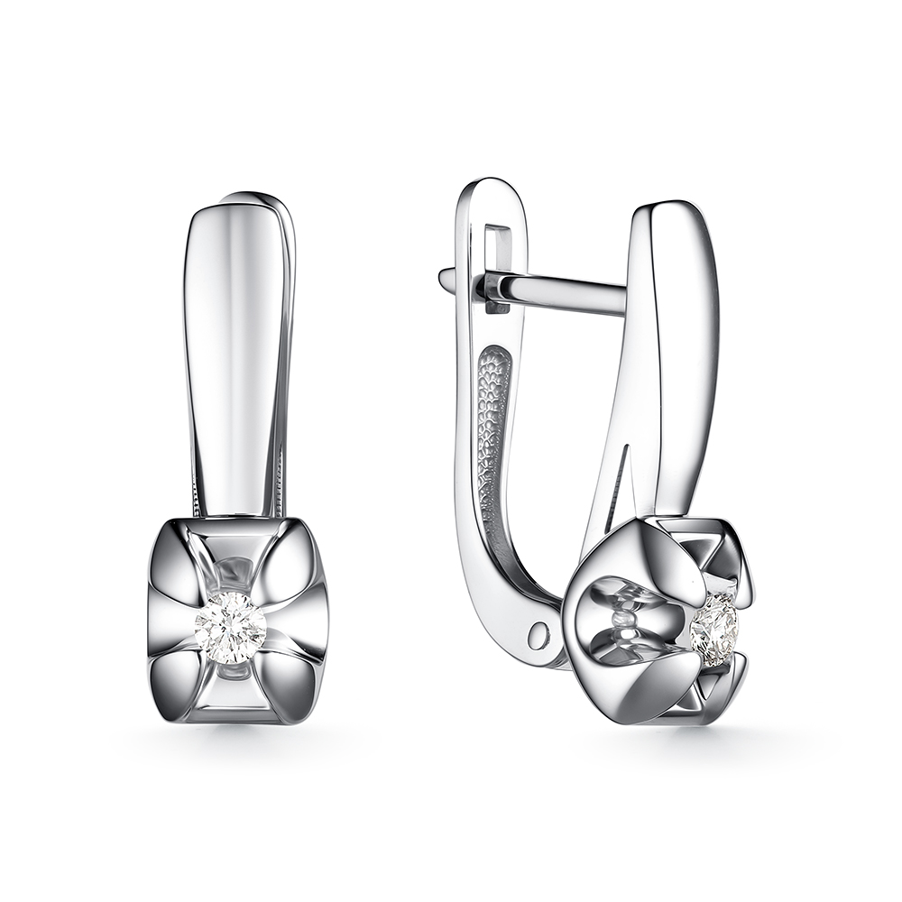 Серьги из золота с камнем Бриллиант фото, цены