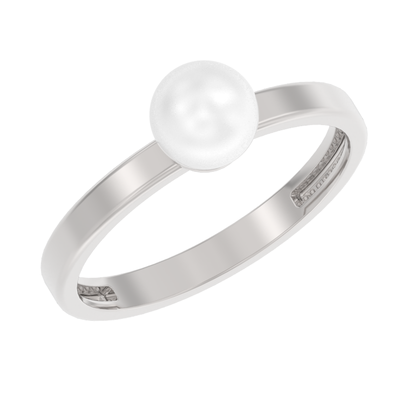 Кольцо из серебра с камнем Жемчуг фото, цены