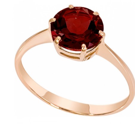 Кольцо из золота с камнем Гранат фото, цены