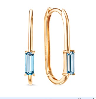 Серьги из золота с камнем Гранат синт. фото, цены