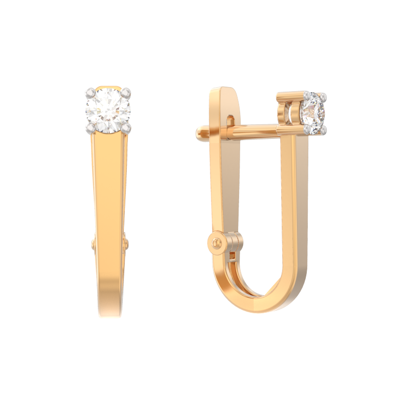 Серьги из золота с камнем Фианит фото, цены