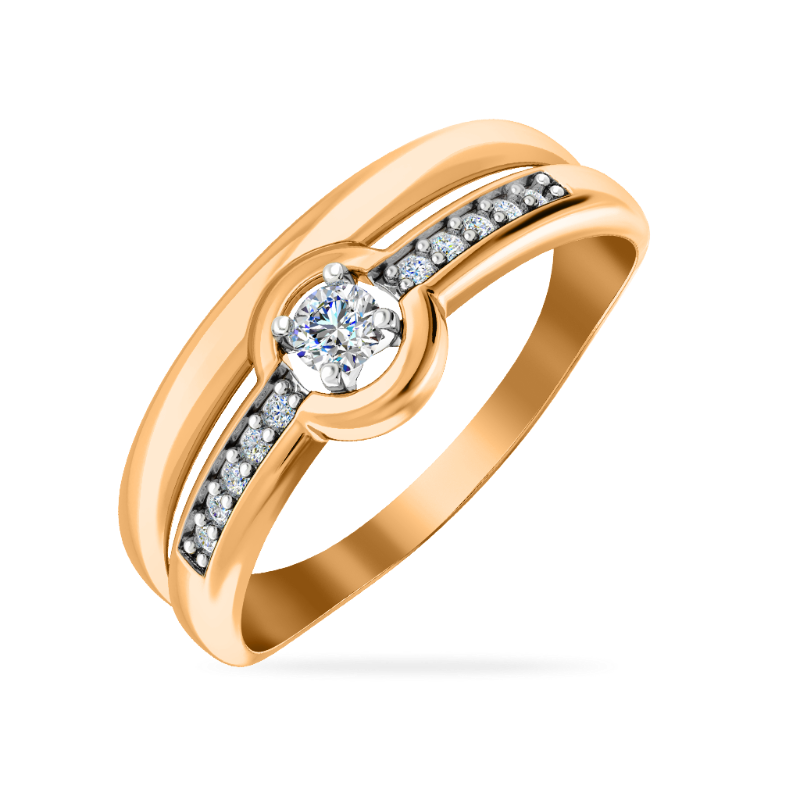 Кольцо из золота с камнем Фианит фото, цены