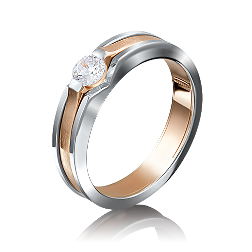 Кольцо из золота с камнем Фианит фото, цены