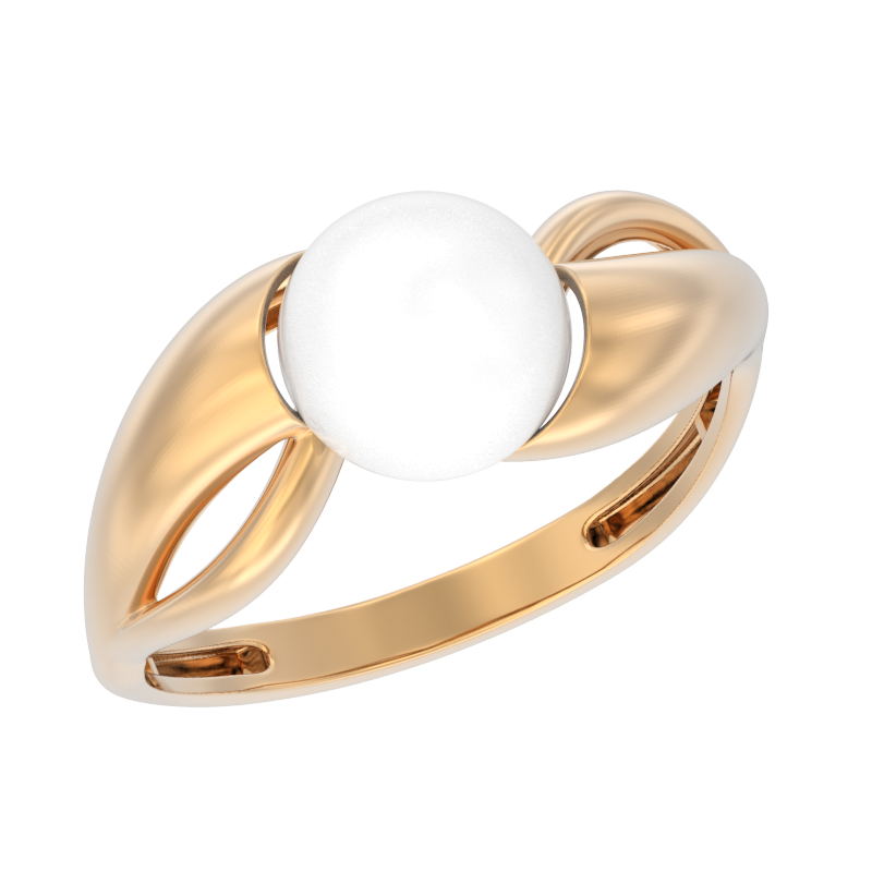 Кольцо из золота с камнем Жемчуг фото, цены