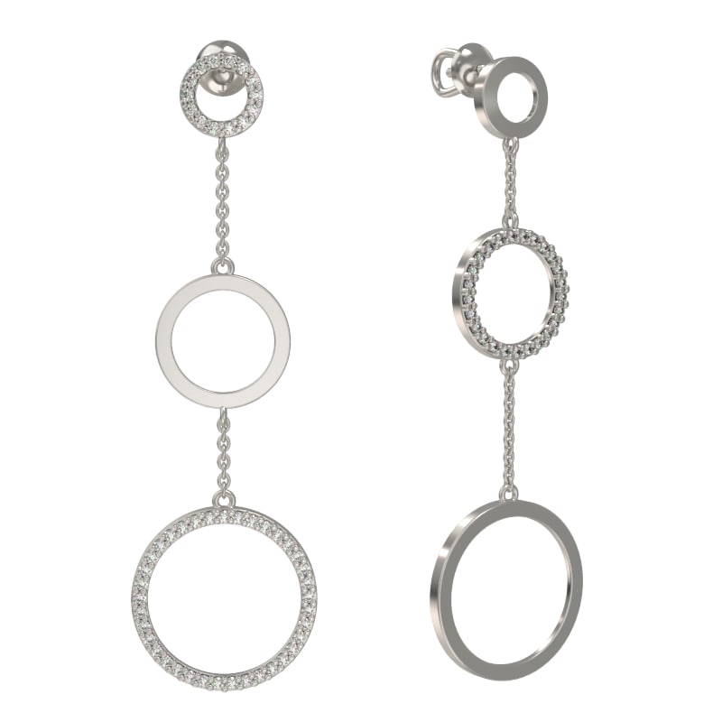 Пуссеты из серебра с камнем Фианит фото, цены