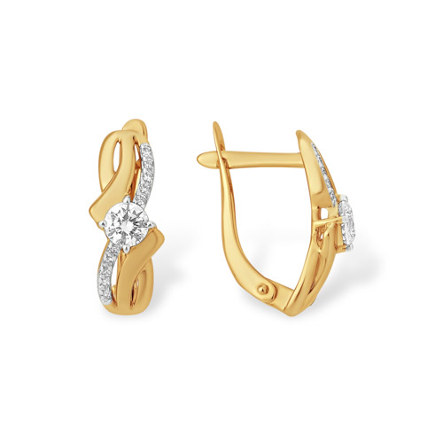 Серьги из золота с камнем Фианит фото, цены