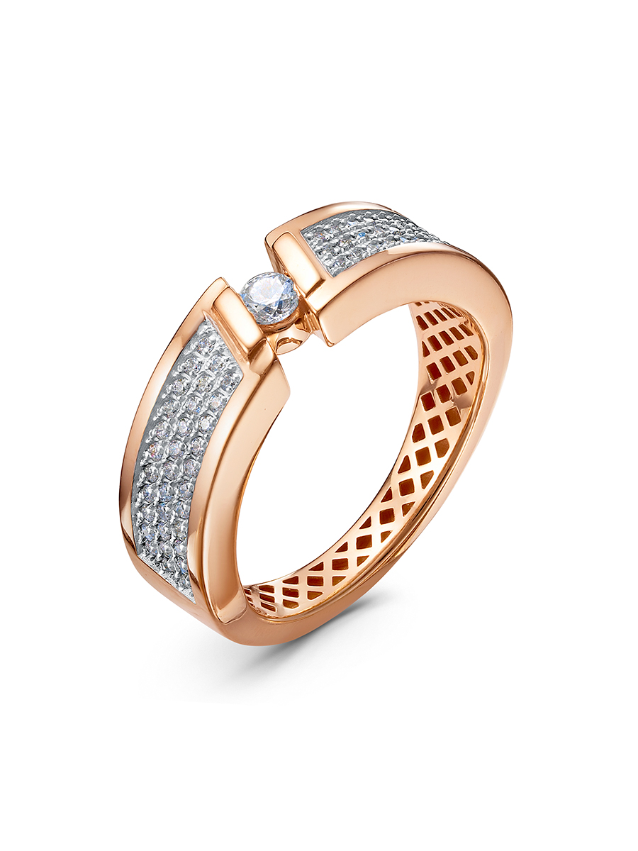 Кольцо из золота с камнем Фианит фото, цены