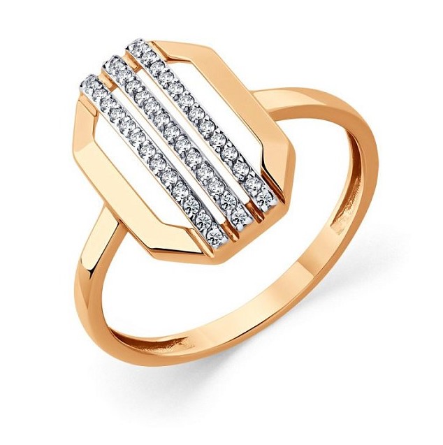 Кольцо из золота с камнем Фианит фото, цены