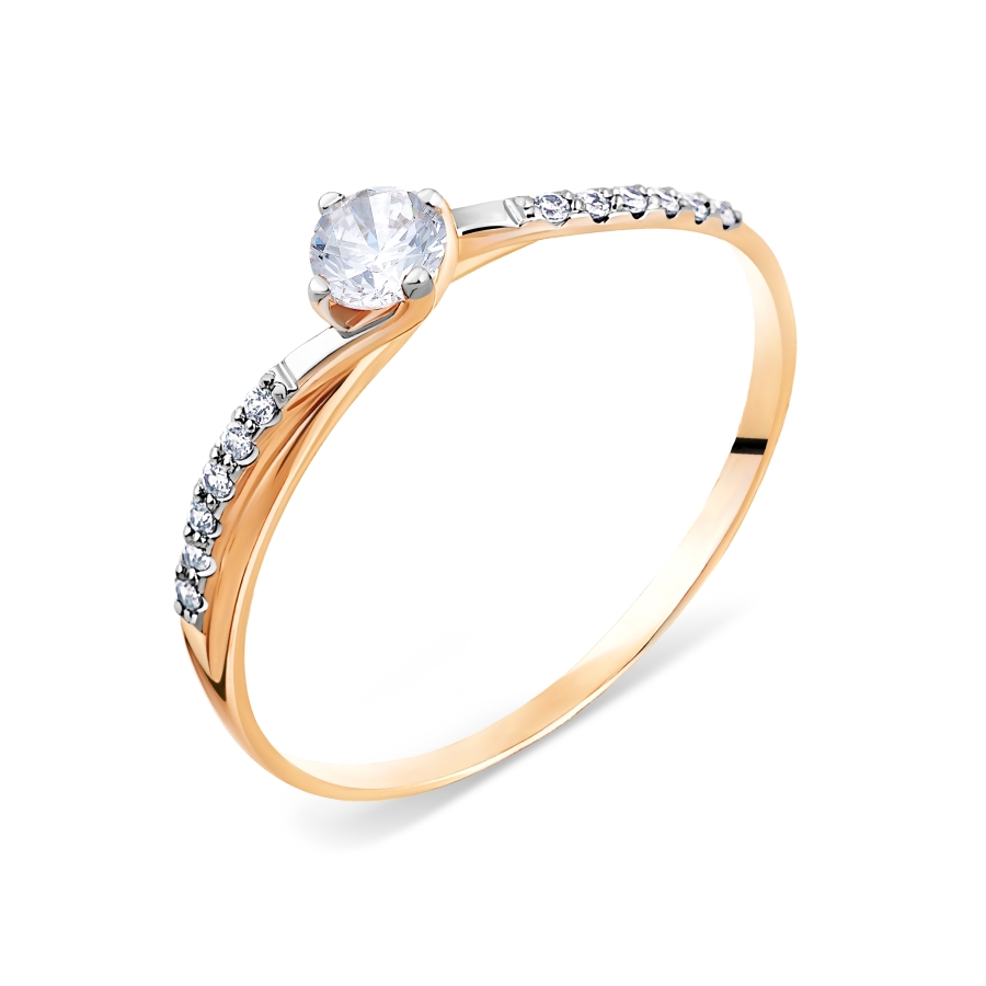 Кольцо из золота с камнем Фианит фото, цены