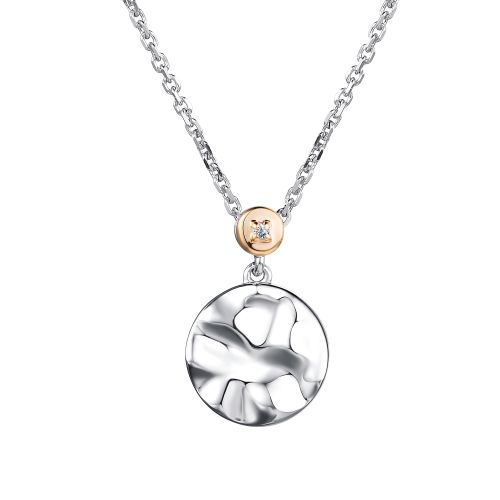 Колье из серебра с камнем Бриллиант, вставками золота фото, цены